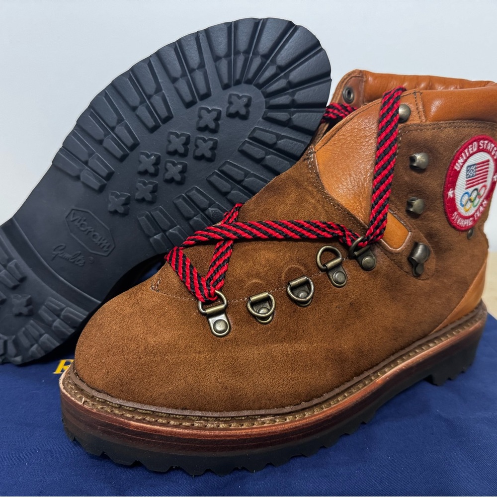 Ralph Lauren Brown Hiking Boots with Red Laces - Picture 4 of 8